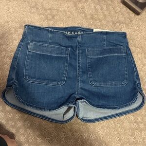 American Eagle Outfitters Blue Denim Women's Shorts with Patch Pockets